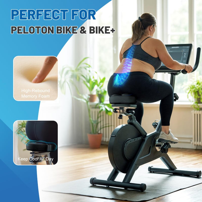 APECYC Extra Wide Bike Seat Cushion - Oversized Gel Padded Bicycle Saddle Cushion for Ultimate Comfort and Soft Exercise Bike Seat Cover for Peloton  Stationary  Mountain Bikes - Image 2